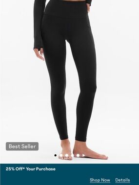 Athleta Black Salutation Stash Tight Leggings Small Tall - only worn once
